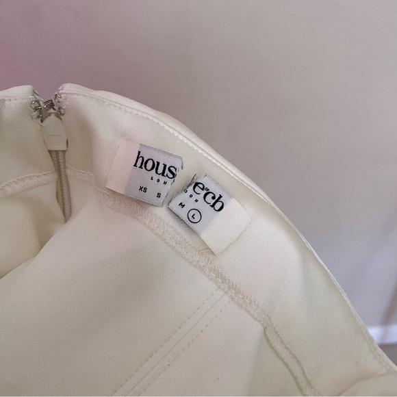 HOUSE OF CB 'Emanuela' Ivory white Draped Ruched Mini Dress NWOT size L - Picture 11 of 11